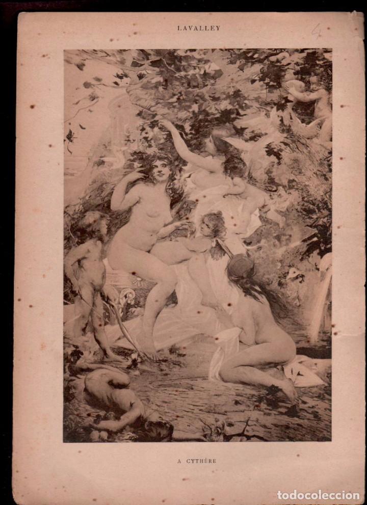 Kunst: CL2-4 Antigua Lamina de LE NU AU SALON -Tema - A CYTH&Egrave;RE de Lavalley  - impreso en Paris en 1903 peq