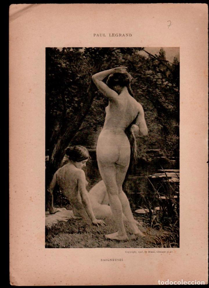Arte: CL2-7 Antigua Lamina de LE NU AU SALON -Tema  -  BAIGNEUSES de Paul Legrand - impreso en Paris en 19