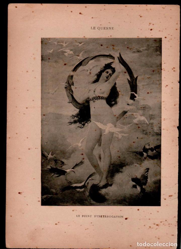 Arte: CL2-9 Antigua Lamina de LE NU AU SALON -Tema  - LE POINT D'INTERROGATION de Le Quesne - impreso en P