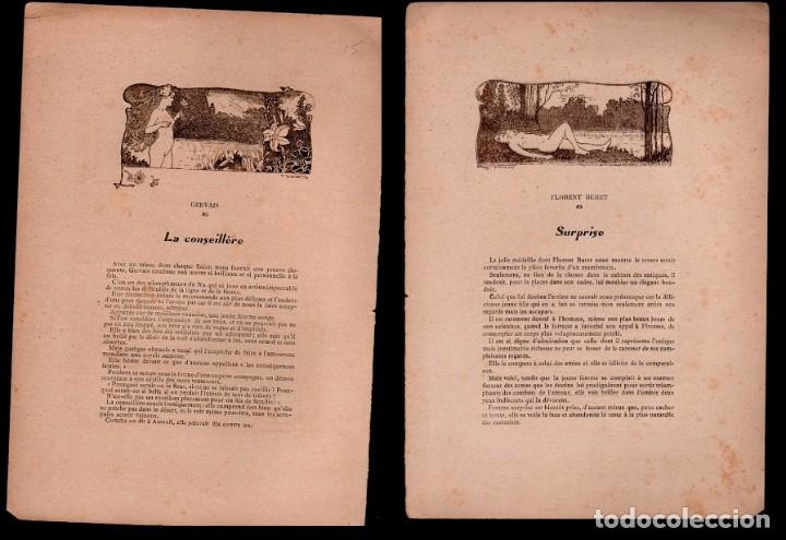 Arte: CL2-15 Antigua Lamina a doble cara Ilustrada por F. Bell, de LE NU AU SALON -Tema - LA CONSEILL&Egrave;RE d