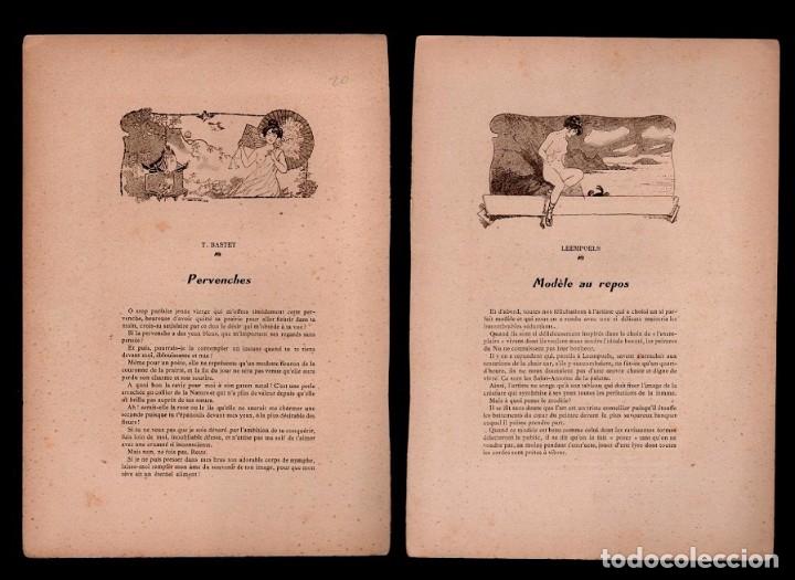 Arte: CL2-20 Antigua Lamina a doble cara Ilustrada por F. Bell, de LE NU AU SALON -Tema - MOD&Eacute;LE AU REPOS