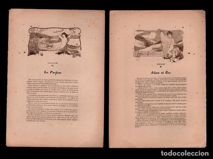 Arte: CL2-23 Antigua Lamina a doble cara Ilustrada por F. Bell, de LE NU AU SALON -Tema - ADAM ET &Eacute;VE de Z