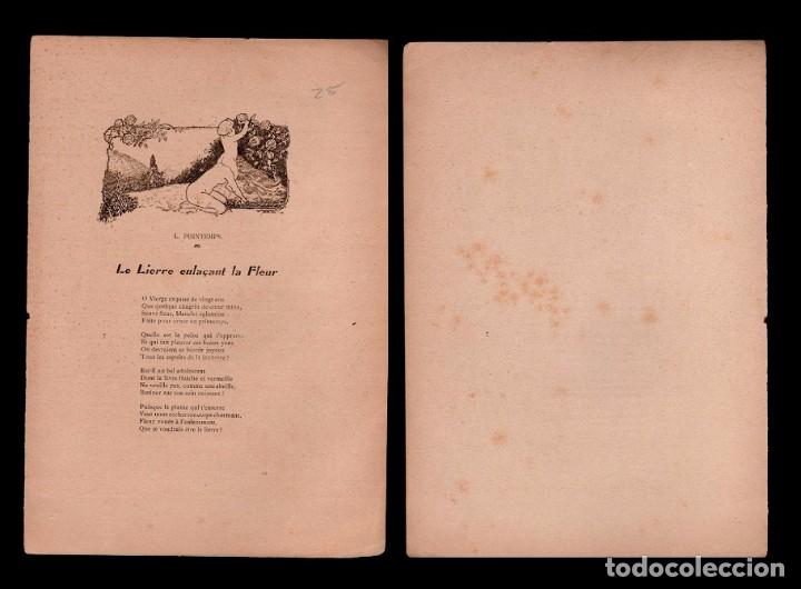 Arte: CL2-25 Antigua Lamina   Ilustrada por F. Bell, de LE NU AU SALON -Tema - LE LIERRE ENLA&Ccedil;ANT LA FLEUR