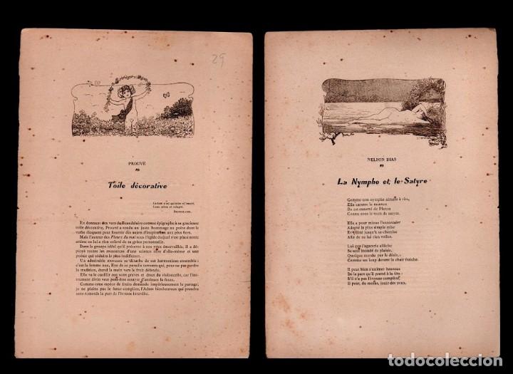 Arte: CL2-29 Antigua Lamina a doble cara Ilustrada por F. Bell, de LE NU AU SALON -Tema - LA NYMPHE ET LE
