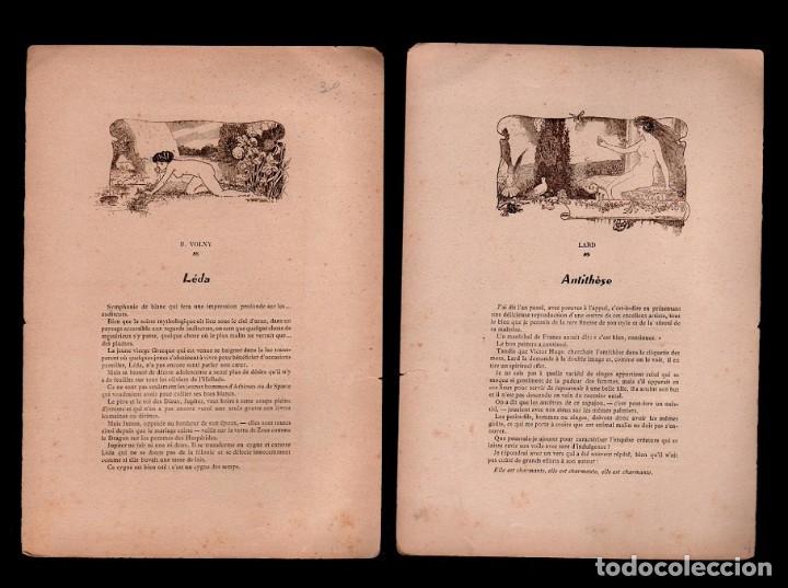Arte: CL2-30 Antigua Lamina a doble cara Ilustrada por F. Bell, de LE NU AU SALON -Tema - ANTITH&Egrave;SE de Lar