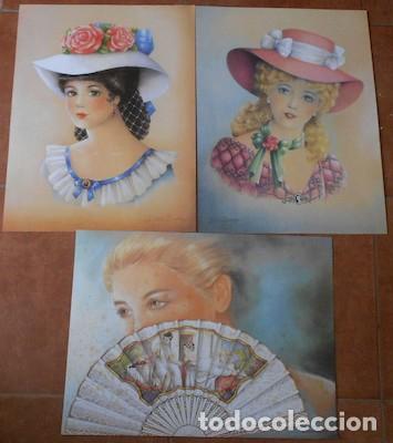 Arte: LOTE DE 3 L&Aacute;MINAS DE ELENA OLIVERA - Foto 1