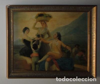 Art: L&aacute;mina de Goya enmarcada. La Vendimia.