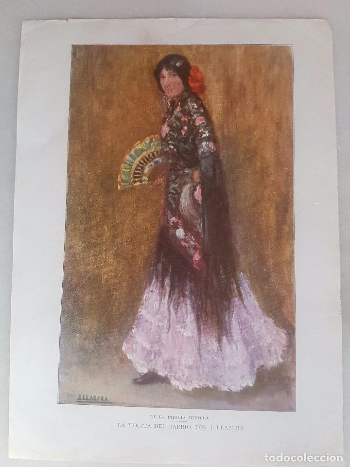 Kunst: BLANCO Y NEGRO - LAMINA DIBUJO J. LLASERA - DORSO ANUNCIO PETROLEO GAL