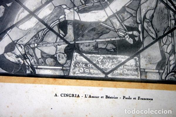 Arte: LAMINA VIDRIERA - 1925 - 32,5x25cm - A. CINGRIA - Foto 2