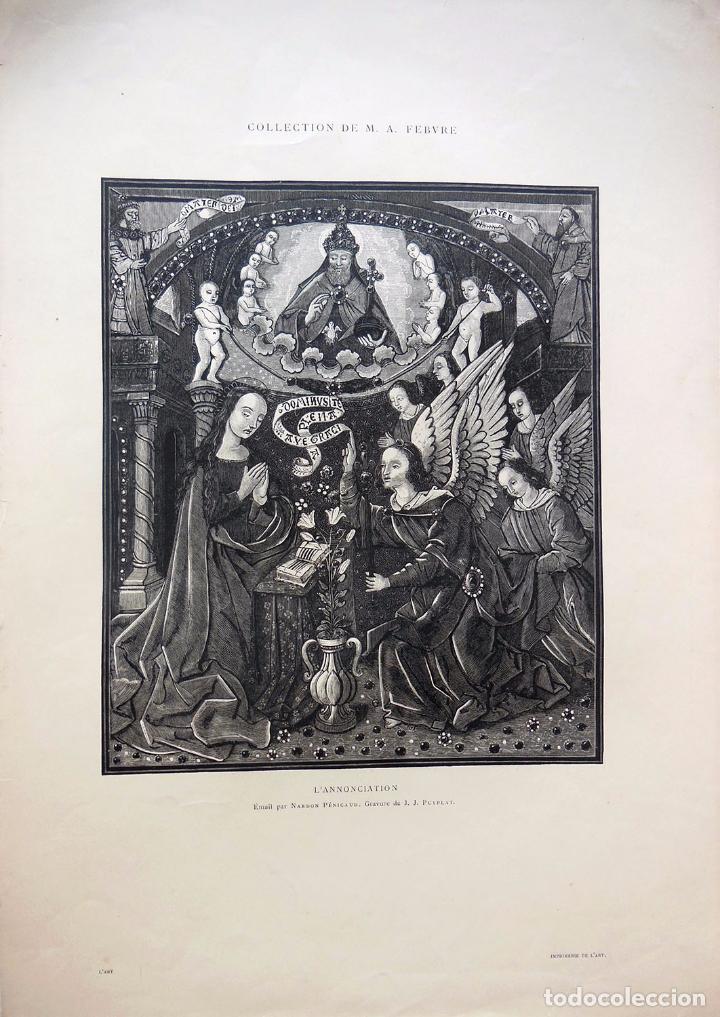 Arte: L'ANNONCIATION. P&Eacute;NICAUD Nardon (&eacute;mail) PUYPLAT J J(Gravure) 1880