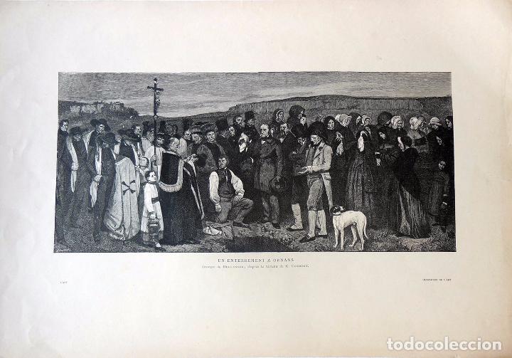 Arte: UN ENTERREMENT A ORNANS. BELLENGER (Gravure) 1880