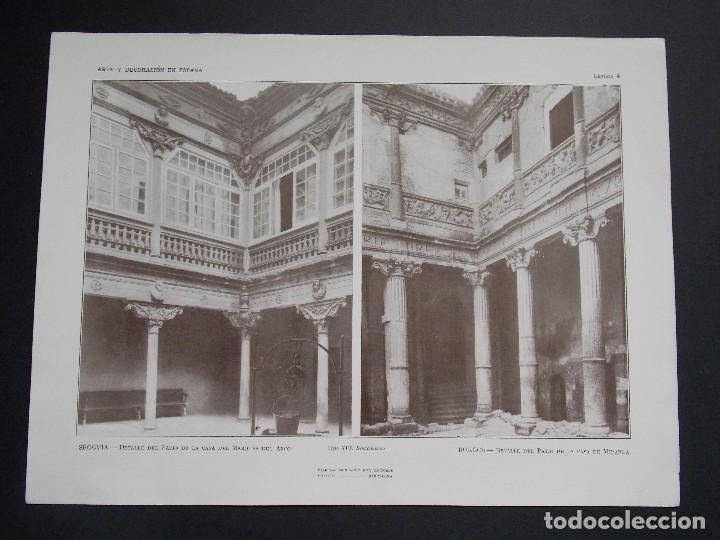 Kunst: Lamina original A&Ntilde;O 1917, N&ordm; 4- SEGOVIA-BURGOS ``Arte y Decoraci&oacute;n de Espa&ntilde;a&acute;&acute; TOMO I