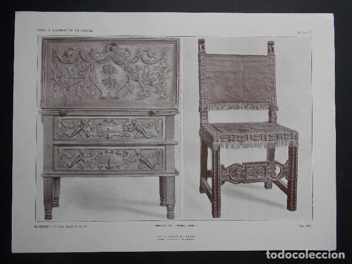 Kunst: Lamina original A&Ntilde;O 1917, N&ordm; 7- MADRID-MUSEO ARQUEOLOGICO ``Arte y Decoraci&oacute;n de Espa&ntilde;a&acute;&acute;