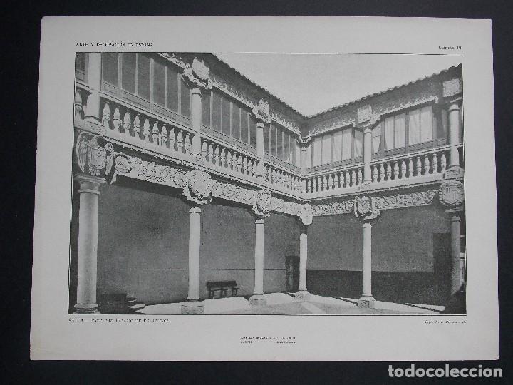 Kunst: Lamina original A&Ntilde;O 1917,N&ordm; 1-AVILA-PATIO DEL PALACIO DE POLONTINOS ``Arte y Decoraci&oacute;n de Espa&ntilde;a&acute;&acute;