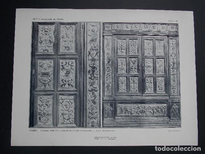 Kunst: Lamina original A&Ntilde;O 1917,N&ordm; 12 - ARMARIOS,CATEDRAL DE TOLEDO ``Arte y Decoraci&oacute;n de Espa&ntilde;a&acute;&acute;