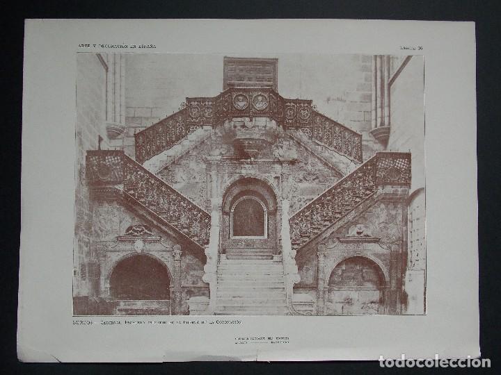 Art: Lamina original A&Ntilde;O 1917,N&ordm; 16 - CATEDRAL DE BURGOS - ``Arte y Decoraci&oacute;n de Espa&ntilde;a&acute;&acute;