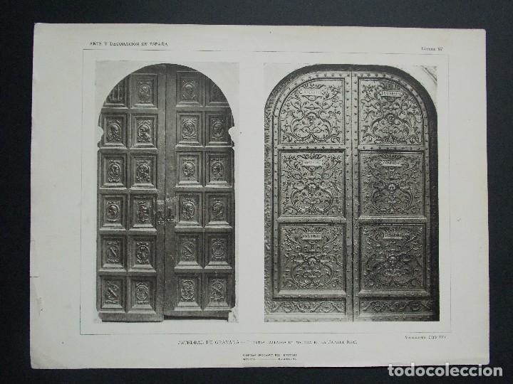 Kunst: Lamina original A&Ntilde;O 1917, GRANADA - PUERTAS DE LA CAPILLA REAL ``Arte y Decoraci&oacute;n de Espa&ntilde;a&acute;&acute;