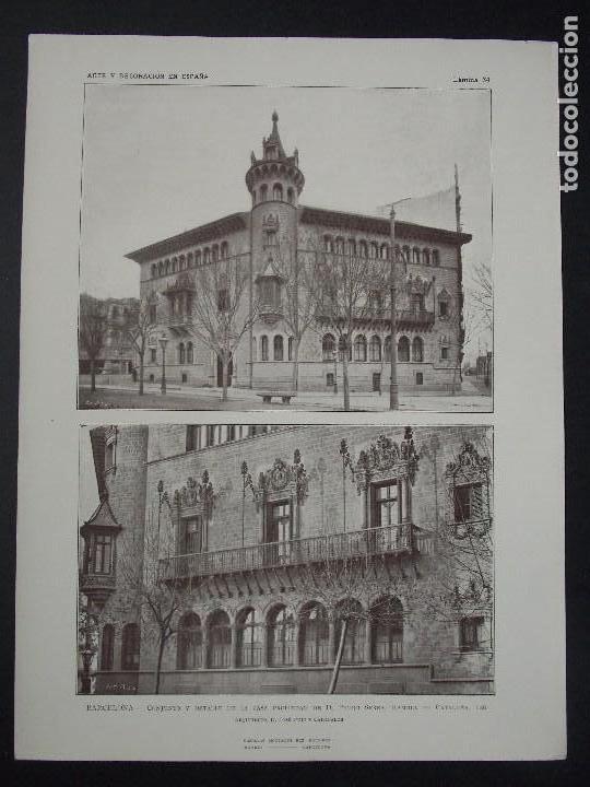 Art: Lote de 4 Laminas originales A&Ntilde;O 1917,BARCELONA``Arte y Decoraci&oacute;n de Espa&ntilde;a&acute;&acute; n&ordm;34 a 37