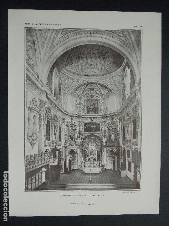 Kunst: Lamina original A&Ntilde;O 1917, GRANADA - ALTAR MAYOR DE LA CARTUJA``Arte y Decoraci&oacute;n de Espa&ntilde;a&acute;&acute;