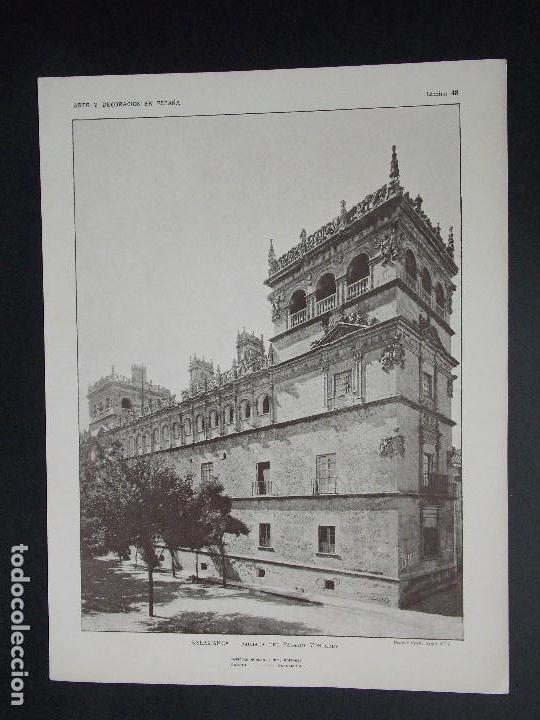 Art: LOTE de 3 Lamina original A&Ntilde;O 1917, SALAMANCA-PALACIO DE MONTEREY ``Arte y Decoraci&oacute;n de Espa&ntilde;a&acute;&acute;