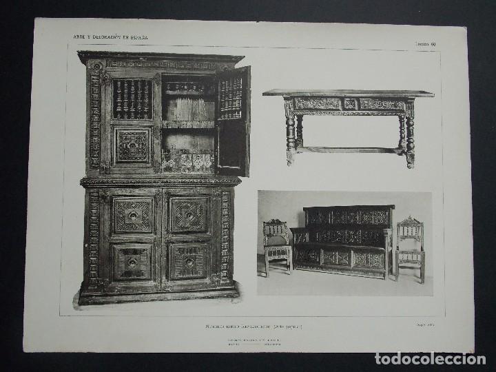 Kunst: Lamina original A&Ntilde;O 1917, MUEBLES DE ESTILO RENACIMIENTO ``Arte y Decoraci&oacute;n de Espa&ntilde;a&acute;&acute;