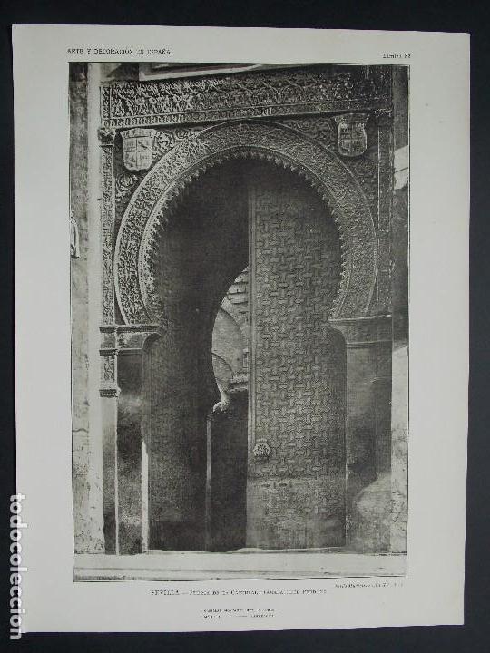 Art: Lamina original A&Ntilde;O1917, PUERTA DEL PERD&Oacute;N CATEDRAL DE SEVILLA``Arte y Decoraci&oacute;n de Espa&ntilde;a&acute;&acute;