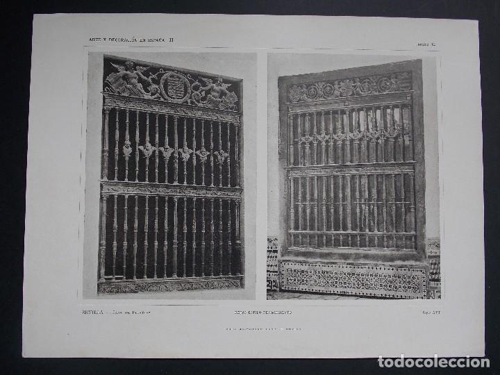 Kunst: Lamina original A&Ntilde;O 1918,SEVILLA-REJAS DE LA CASA DE PILATOS ``Arte y Decoraci&oacute;n de Espa&ntilde;a&acute;&acute; TOMO II
