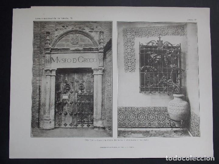 Art: LOTE 4 Laminas originales A&Ntilde;O 1918, TOLEDO-CASA DEL GRECO ``Arte y Decoraci&oacute;n de Espa&ntilde;a&acute;&acute; TOMO II