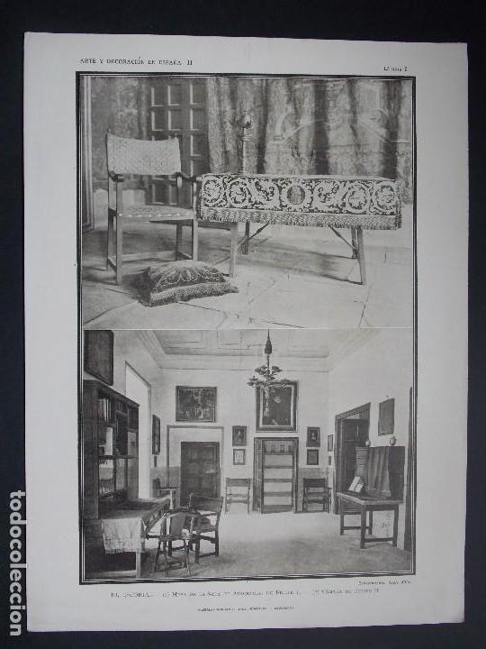 Kunst: 3 Laminas originales A&Ntilde;O 1918, EL ESCORIAL ``Arte y Decoraci&oacute;n de Espa&ntilde;a&acute;&acute; TOMO II