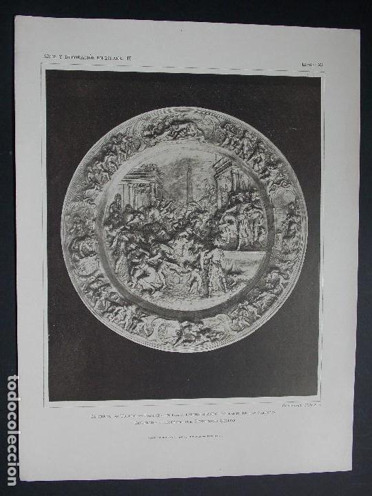 Kunst: Lamina original A&Ntilde;O 1918, BANDEJA DE LA CATEDRAL DE TOLEDO ``Arte y Decoraci&oacute;n de Espa&ntilde;a&acute;&acute; TOMO II