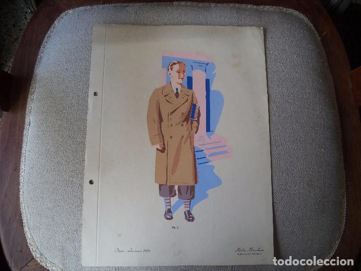 Art: Antigua L&aacute;mina pintada a mano de Moda Masculina temporada Oto&ntilde;o - Invierno 1936