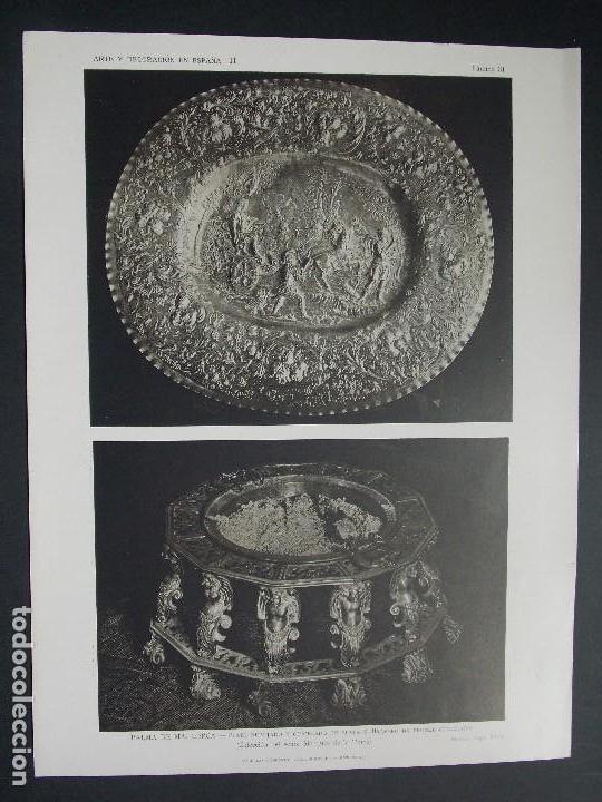 Kunst: 2 Laminas originales A&Ntilde;O 1918, PALMA DE MALLORCA - ORFEBRER&Iacute;A ``Arte y Decoraci&oacute;n de Espa&ntilde;a&acute;&acute;