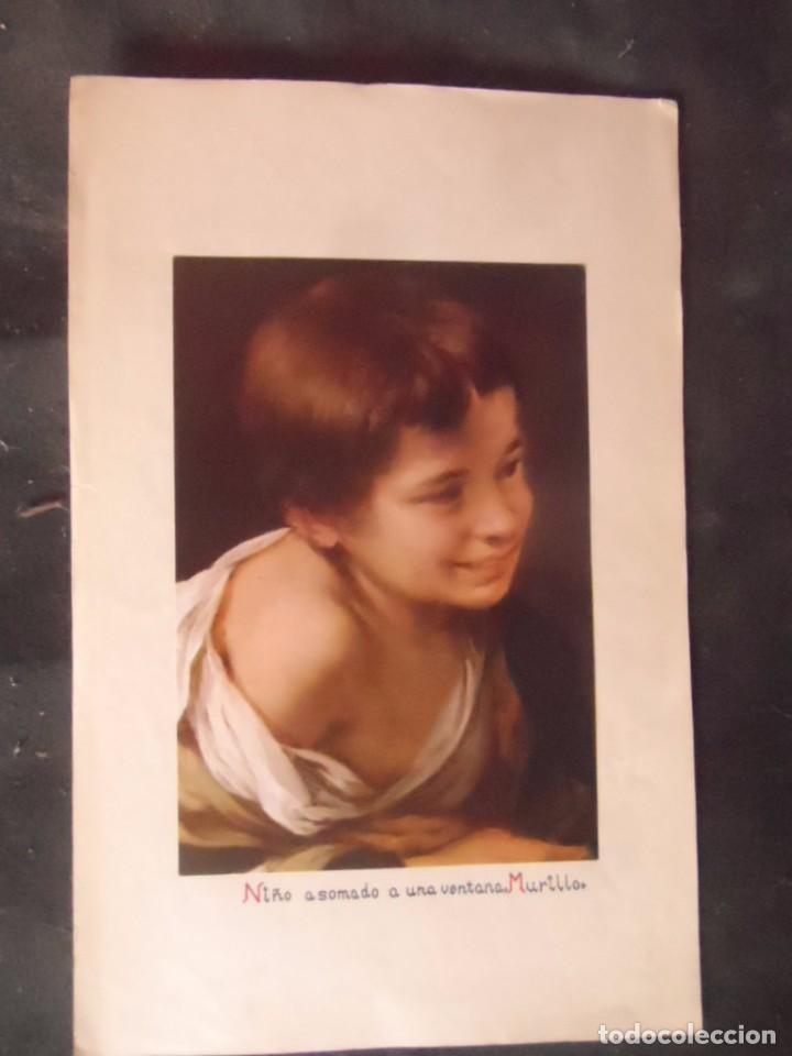 Art: murillo lamina pintura ni&ntilde;o asomado a una ventana
