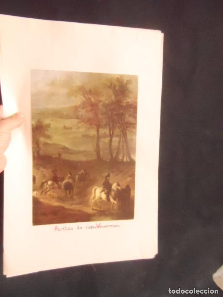 Art: wouwerman partida de caza lamina de oleo antiguo