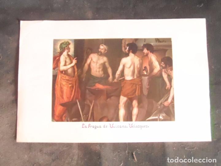 Art: velazquez la fraga de vulcano lamina de oleo antiguo