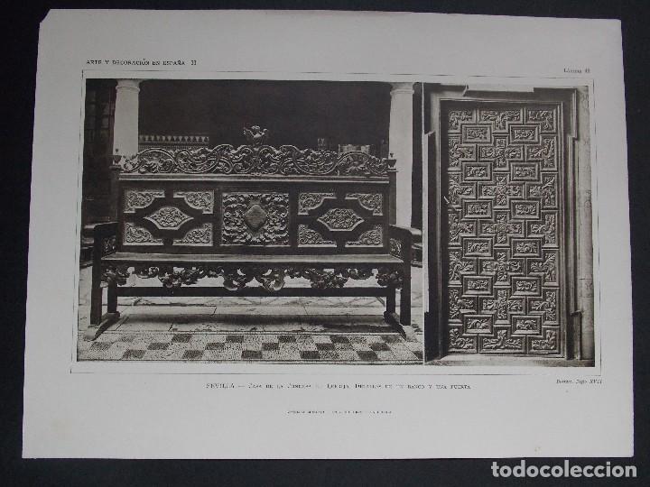 Art: Lamina original A&Ntilde;O 1918, SEVILLA- CONDESA DE LEBRIJA``Arte y Decoraci&oacute;n de Espa&ntilde;a&acute;&acute;