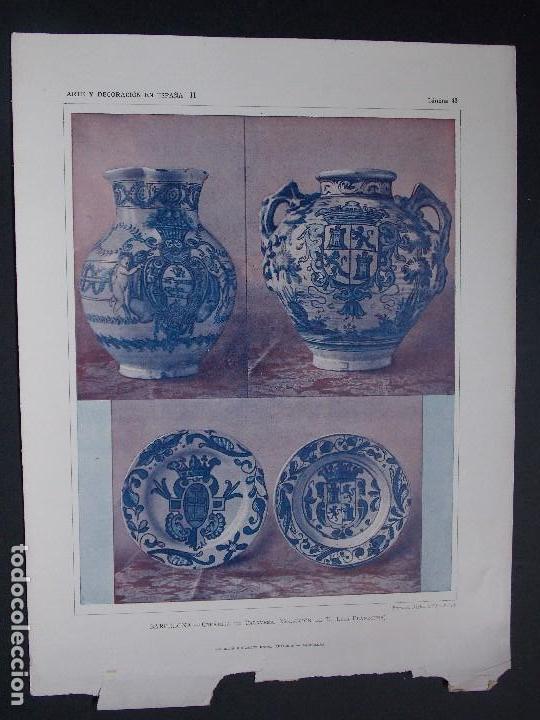 Art: Lamina original A&Ntilde;O 1918, CER&Aacute;MICA DE TALAVERA ``Arte y Decoraci&oacute;n de Espa&ntilde;a&acute;&acute; TOMO II
