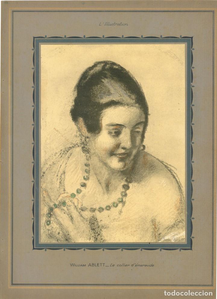 Art: LAMINA DE LA PUBLICACI&Oacute;N L'ILLUSTRATION, LE COLLIER D'&Eacute;MERAUDE DE WILLIAM ABLETT, 1927