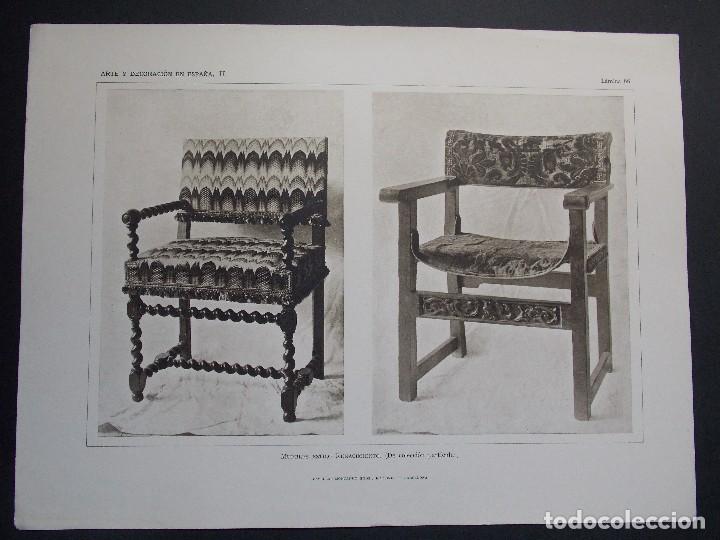 Kunst: Lamina original A&Ntilde;O 1918, MUEBLES ESTILO RENACIMIENTO ``Arte y Decoraci&oacute;n de Espa&ntilde;a&acute;&acute;