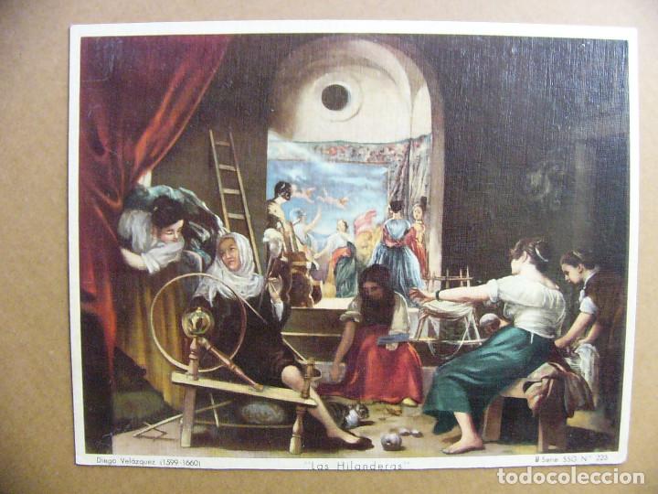 Art: Antigua lamina reproduccion carton entelado Las Hilanderas Velazquez Serie 223 Bargallo Barcelona