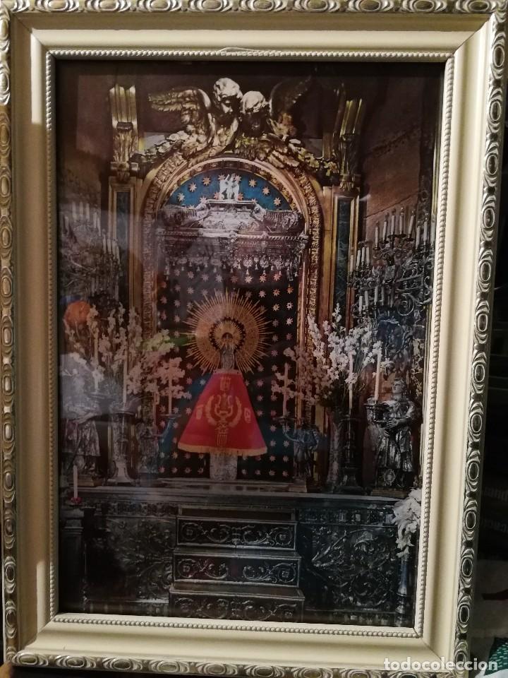 Arte: ANTIGUO CUADRO CON LAMINA VIRGEN DEL PILAR
