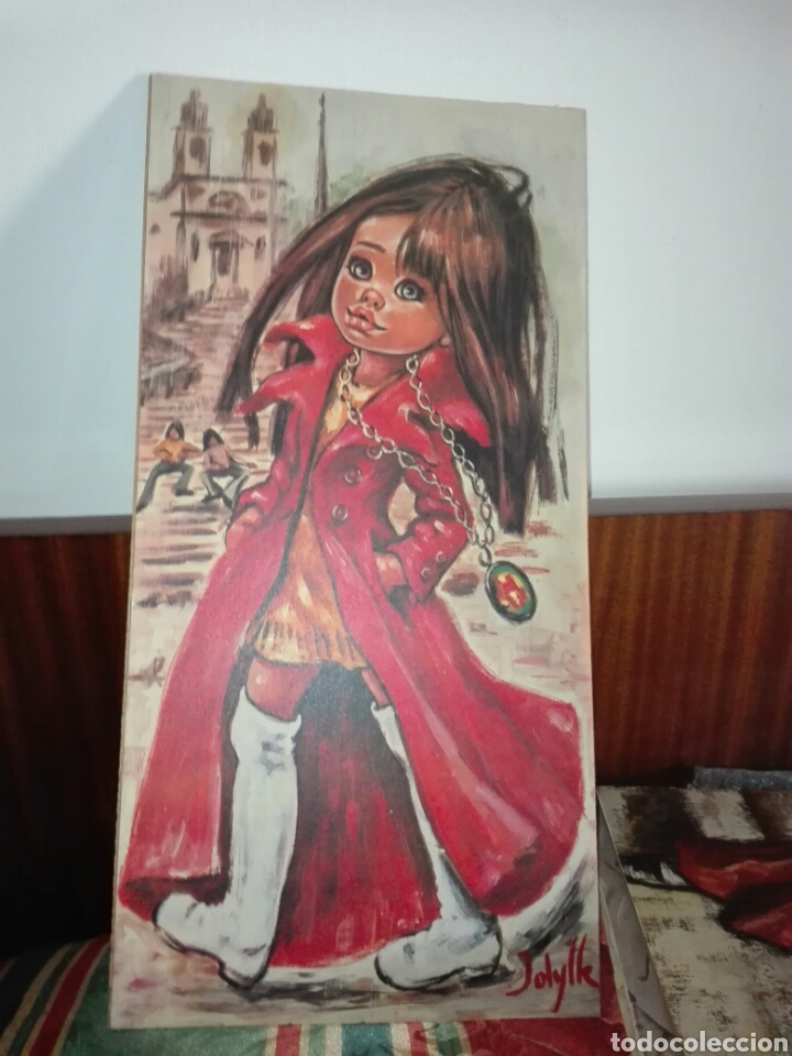 Art: L&Aacute;MINA ANTIGUA DE Idylle F.-Jolylle F - kitsch de grandes ojos arte - Imagen kawaii. D&eacute;cada de 1960.