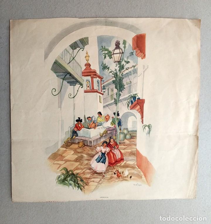 Art: lamina cabecera calendario andalucia dibujo saenz de tejada