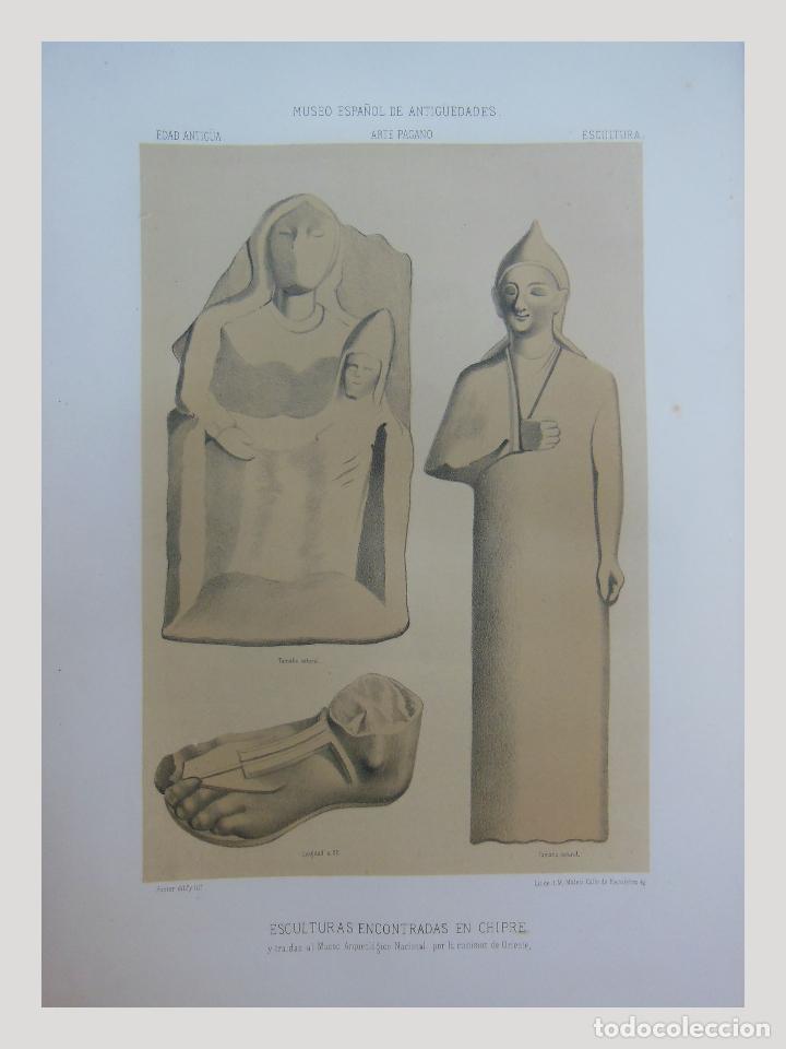 Art: ESCULTURAS ENCONTRADAS EN CHIPRE. Museo Espa&ntilde;ol Antig&uuml;edades. FUSTER (Dibuj&oacute; y Litografi&oacute;)