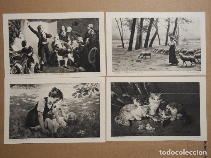 Art: Lote de 32 laminas de 14cmx9cm en blanco y negro de obras: Louvre, Luxemburg...