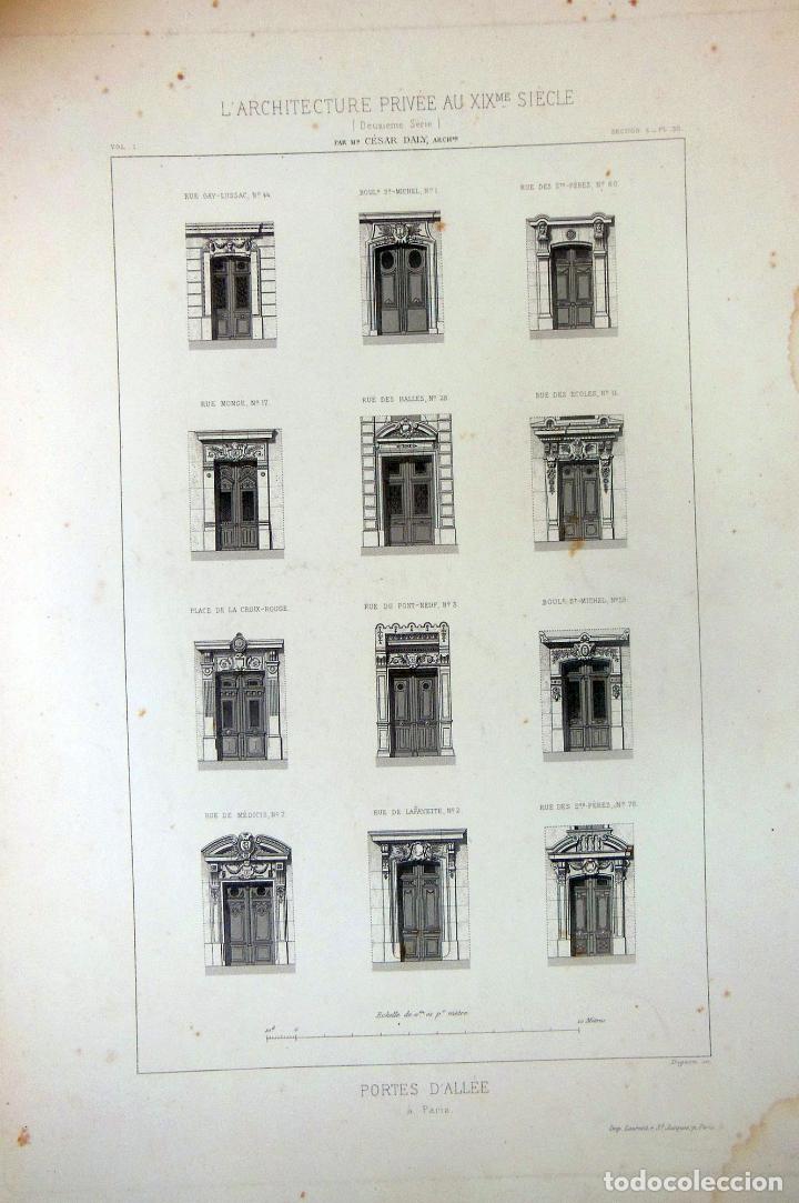 Art: PORTES D'ALL&Eacute;E &agrave; Paris. L'ARCHITECTURE PRIV&Eacute;E AU XIXme SI&Egrave;CLE. 1877