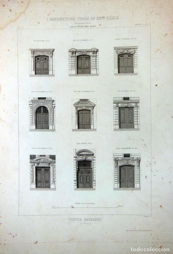 Art: PORTES BATARDES &agrave; Paris. L'ARCHITECTURE PRIV&Eacute;E AU XIXme SI&Egrave;CLE. 1877