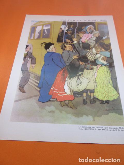 Kunst: LA CONQUISTA DEL TRANVIA POR INOCENCIO MEDINA VERA  - 21 x 26. CM.