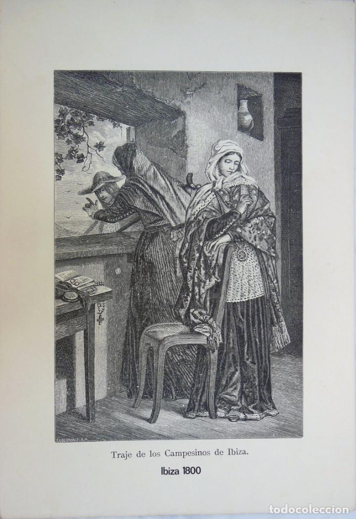 Art: TRAJE DE LOS CAMPESINOS DE IBIZA 1800. F A BROCKHAUS (firma dibujo)