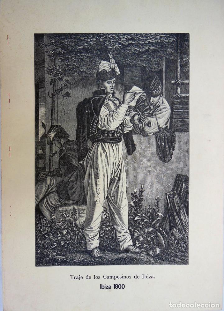 Arte: TRAJE DE LOS CAMPESINOS DE IBIZA 1800. F A BROCKHAUS (firma dibujo)